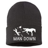 Man Down Horseshoer Funny Horse Sustainable Knit Beanie