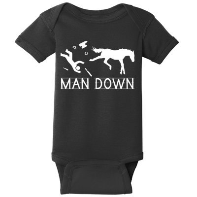 Man Down Horseshoer Funny Horse Baby Bodysuit
