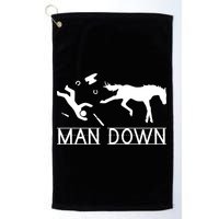 Man Down Horseshoer Funny Horse Golf Towel