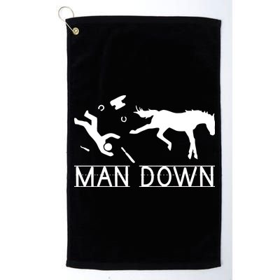 Man Down Horseshoer Funny Horse Platinum Collection Golf Towel