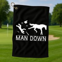Man Down Horseshoer Funny Horse Golf Towel