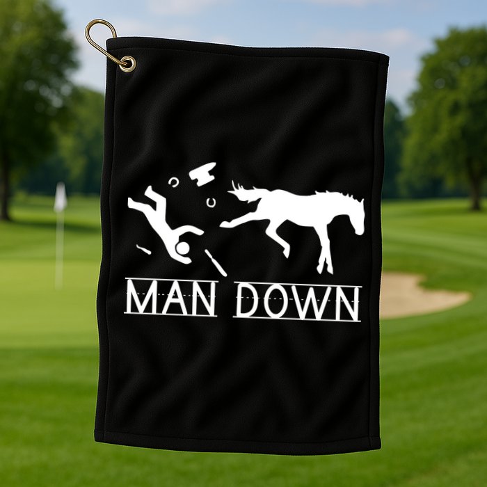 Man Down Horseshoer Funny Horse Golf Towel