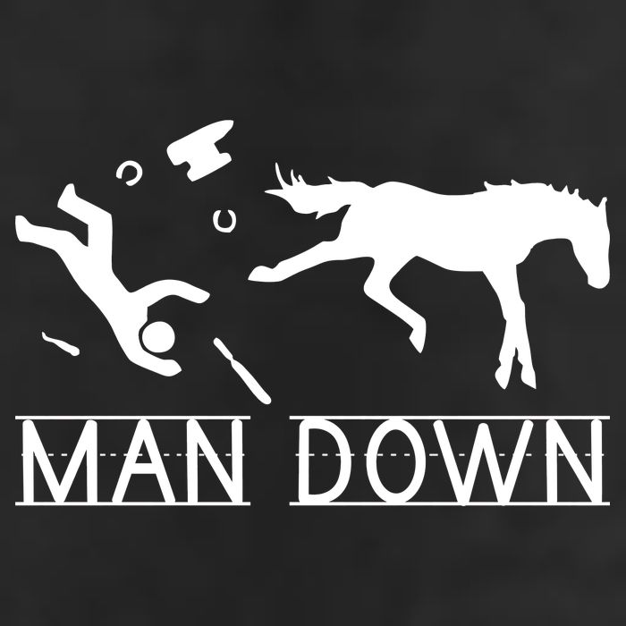 Man Down Horseshoer Funny Horse Golf Towel
