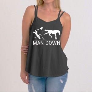 Man Down Horseshoer Funny Horse Women's Strappy Tank