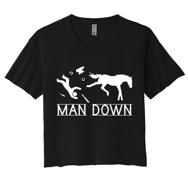 Man Down Horseshoer Funny Horse Crop Top