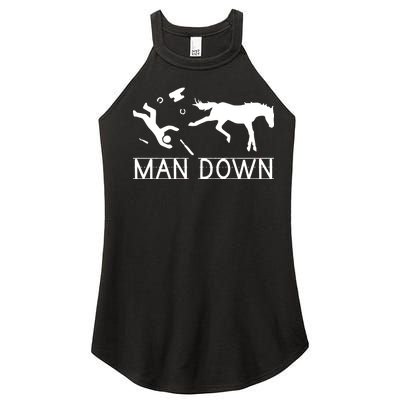 Man Down Horseshoer Funny Horse Women's Perfect Tri Rocker Tank