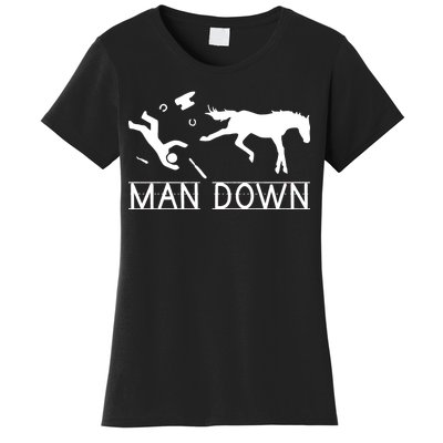 Man Down Horseshoer Funny Horse Women's T-Shirt