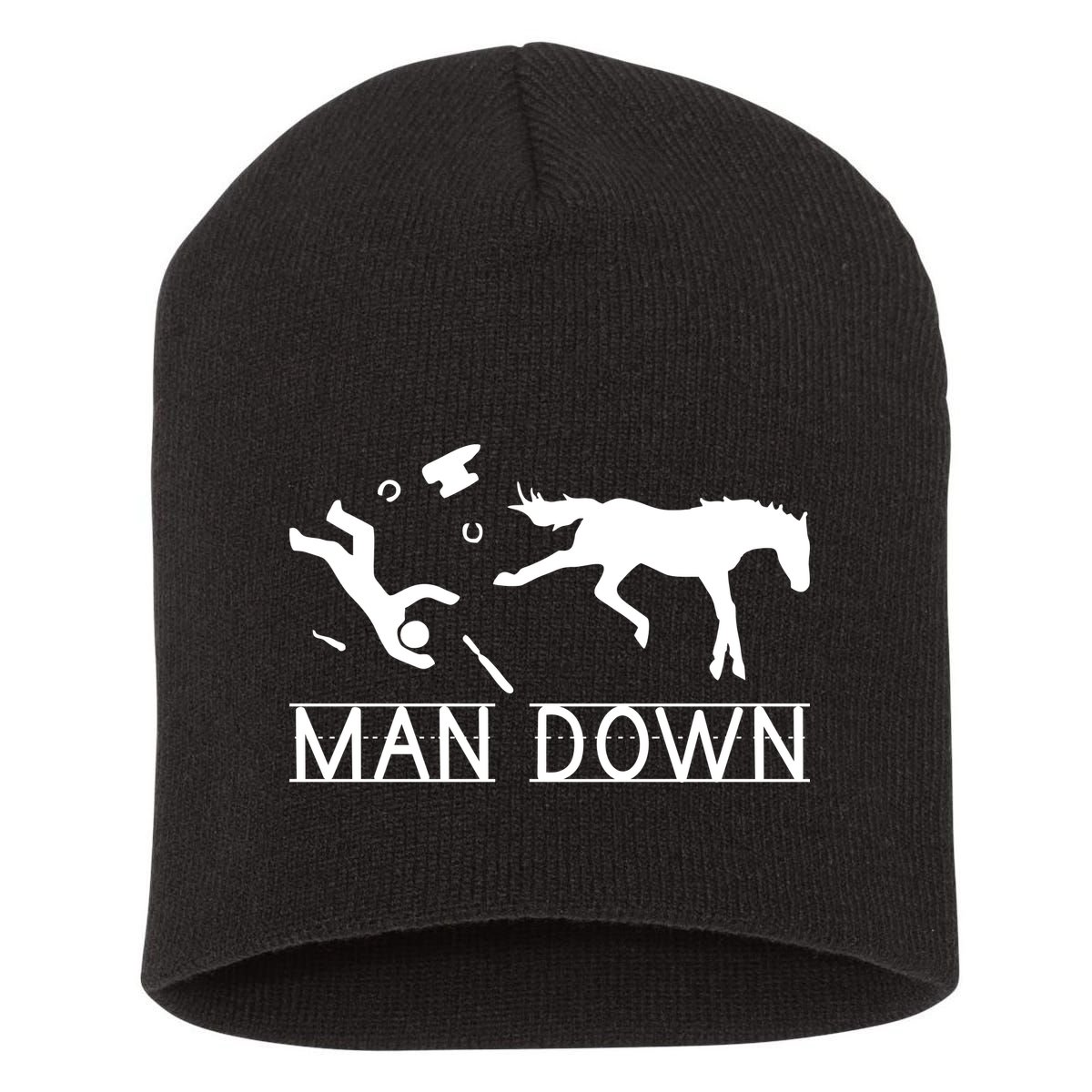 Man Down Horseshoer Funny Horse Short Acrylic Beanie