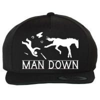 Man Down Horseshoer Funny Horse Wool Snapback Cap