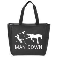 Man Down Horseshoer Funny Horse Zip Tote Bag