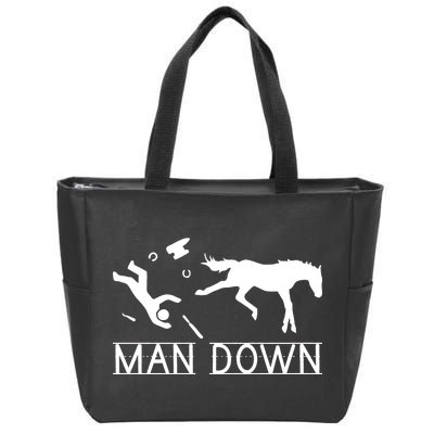 Man Down Horseshoer Funny Horse Zip Tote Bag