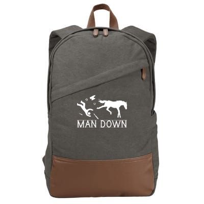 Man Down Horseshoer Funny Horse Cotton Canvas Backpack