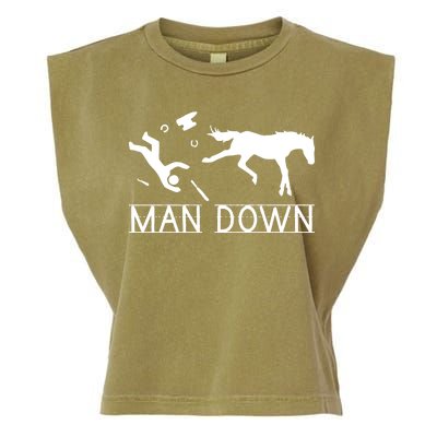 Man Down Horseshoer Funny Horse Garment-Dyed Women's Muscle Tee