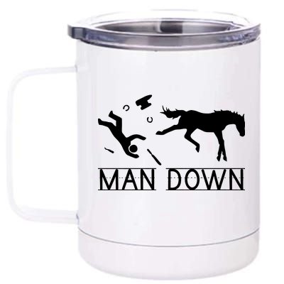 Man Down Horseshoer Funny Horse 12 oz Stainless Steel Tumbler Cup