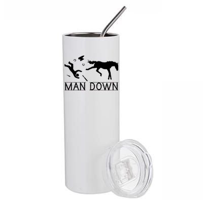 Man Down Horseshoer Funny Horse Stainless Steel Tumbler