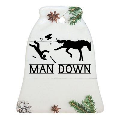 Man Down Horseshoer Funny Horse Ceramic Bell Ornament