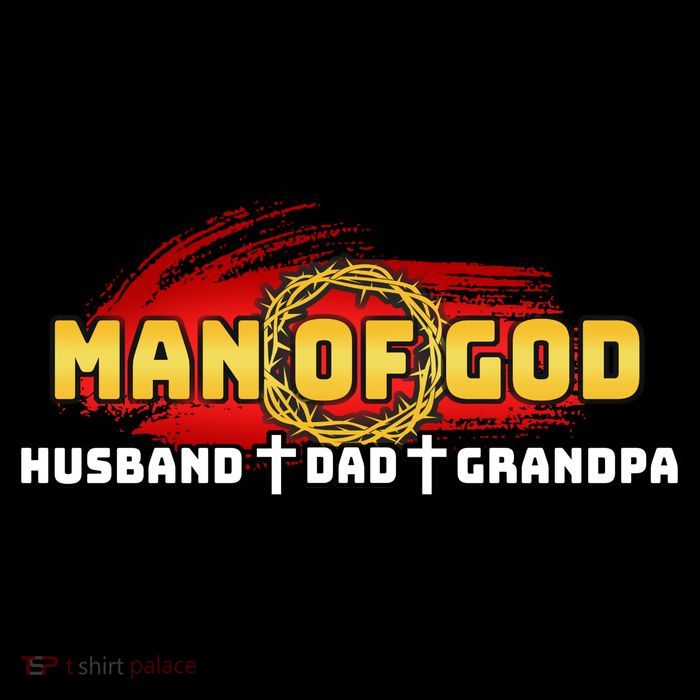 Man Of God Husband Dad Grandpa Stripe Pom Pom Beanie