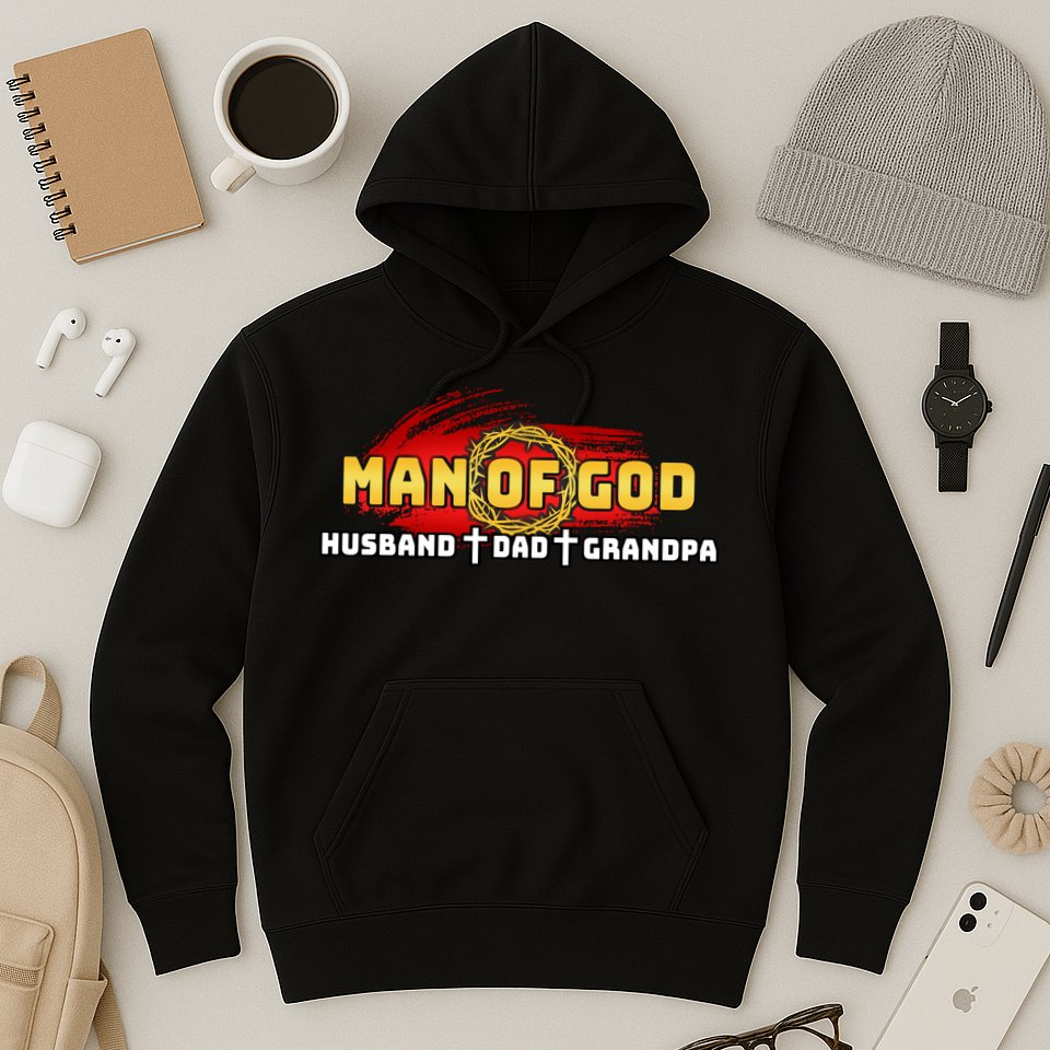 Man Of God Husband Dad Grandpa Hoodie