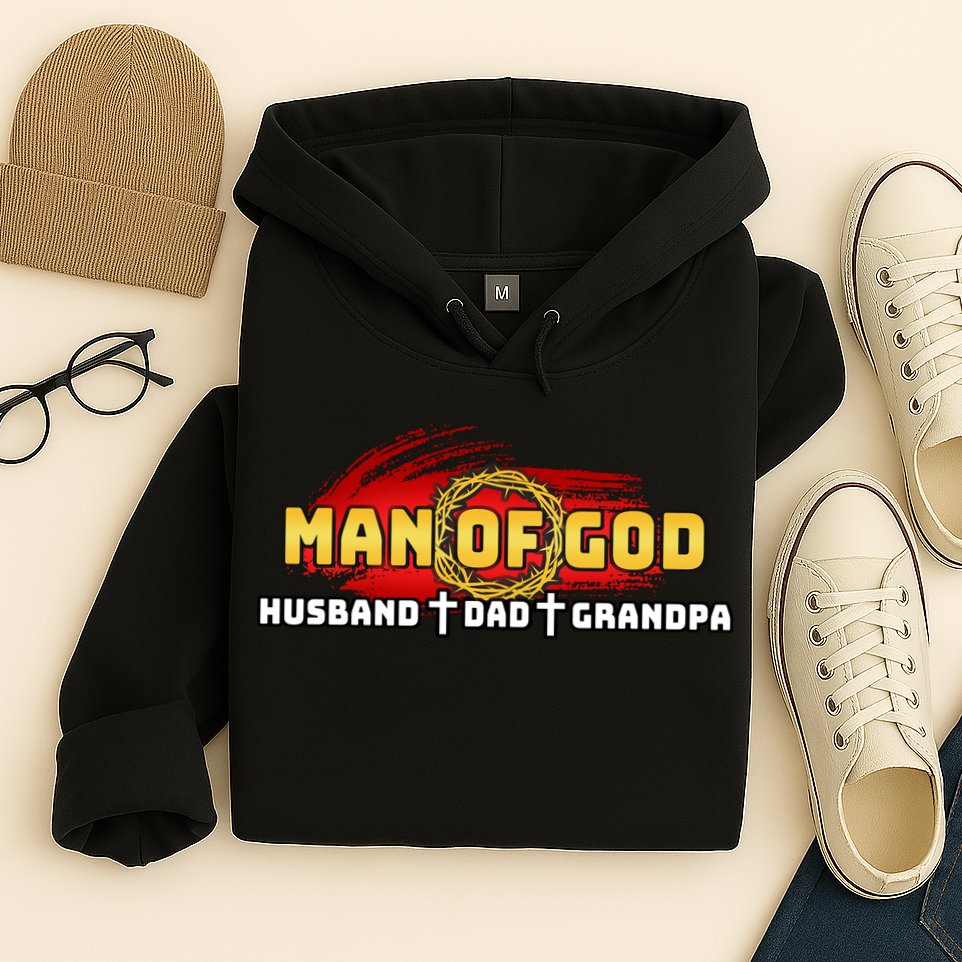 Man Of God Husband Dad Grandpa Hoodie