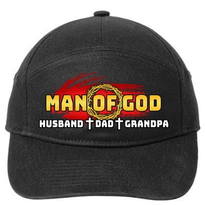 Man Of God Husband Dad Grandpa 7-Panel Snapback Hat