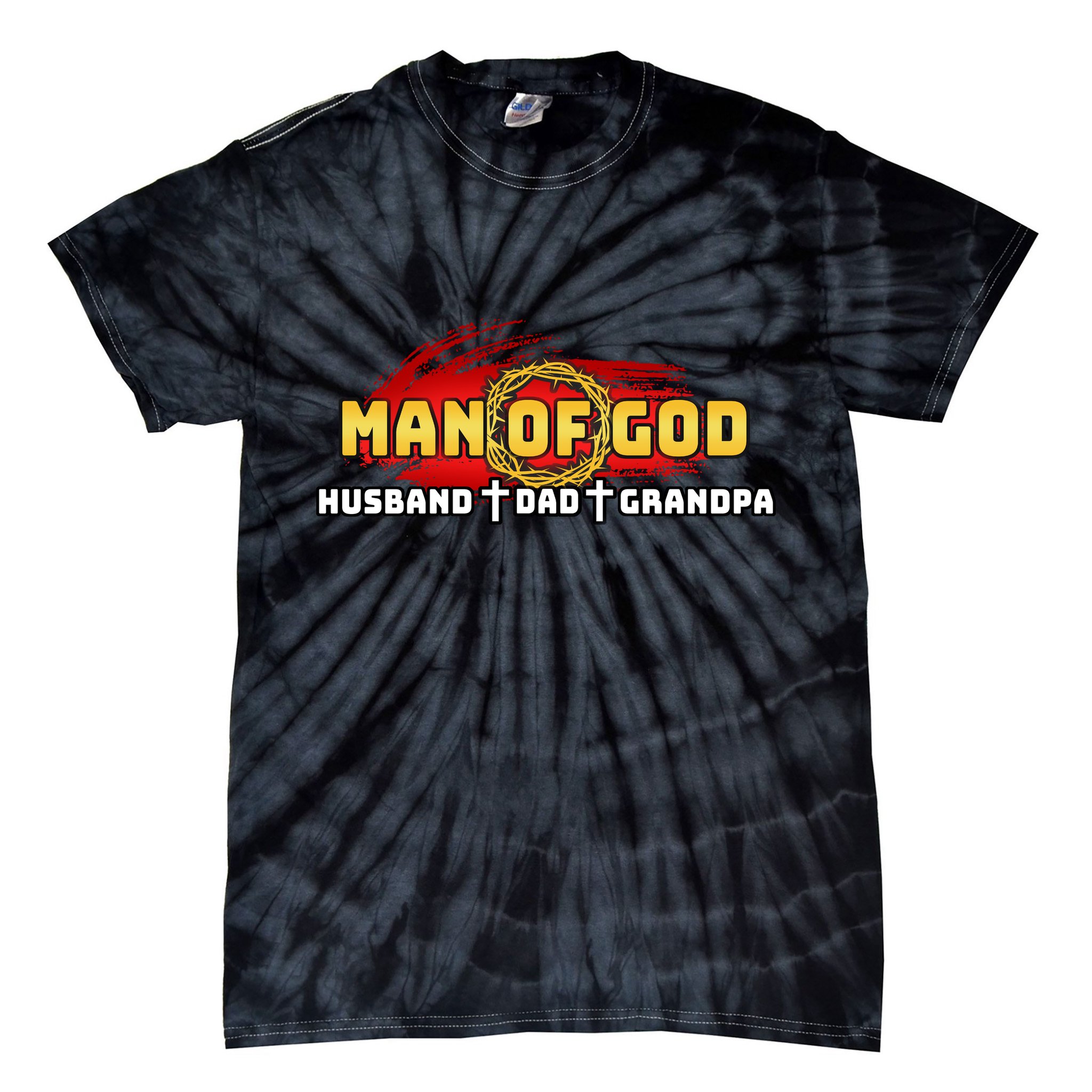 Man Of God Husband Dad Grandpa Tie-Dye T-Shirt