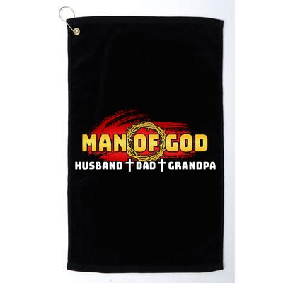 Man Of God Husband Dad Grandpa Golf Towel