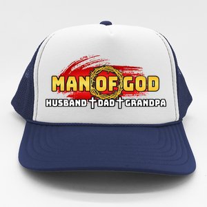 Man Of God Husband Dad Grandpa Trucker Hat