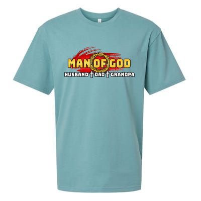 Man Of God Husband Dad Grandpa Sueded Cloud Jersey T-Shirt