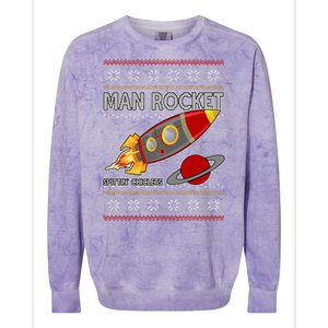 Man Rocket Spittin' Chiclets Ugly Christmas Sweater Colorblast Crewneck Sweatshirt