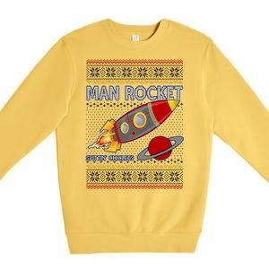 Man Rocket Spittin' Chiclets Ugly Christmas Sweater Premium Crewneck Sweatshirt