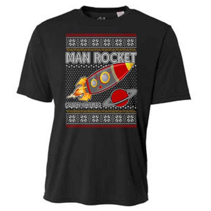 Man Rocket Spittin' Chiclets Ugly Christmas Sweater Cooling Performance Crew T-Shirt