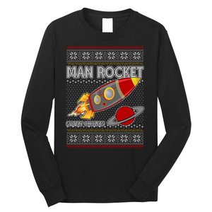 Man Rocket Spittin' Chiclets Ugly Christmas Sweater Long Sleeve Shirt