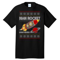 Man Rocket Spittin' Chiclets Ugly Christmas Sweater Tall T-Shirt