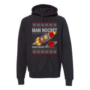 Man Rocket Spittin' Chiclets Ugly Christmas Sweater Premium Hoodie