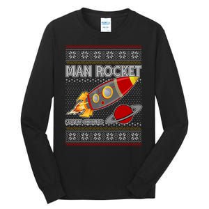 Man Rocket Spittin' Chiclets Ugly Christmas Sweater Tall Long Sleeve T-Shirt