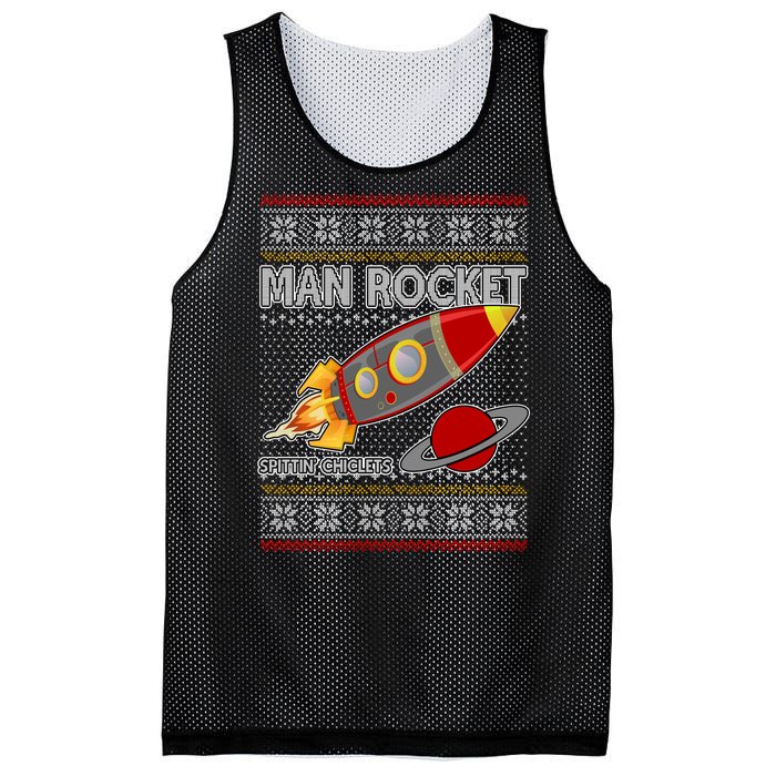 Man Rocket Spittin' Chiclets Ugly Christmas Sweater Mesh Reversible Basketball Jersey Tank