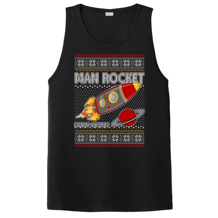 Man Rocket Spittin' Chiclets Ugly Christmas Sweater PosiCharge Competitor Tank