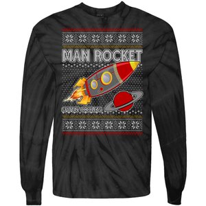 Man Rocket Spittin' Chiclets Ugly Christmas Sweater Tie-Dye Long Sleeve Shirt