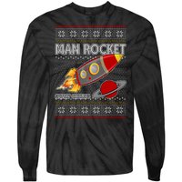 Man Rocket Spittin' Chiclets Ugly Christmas Sweater Tie-Dye Long Sleeve Shirt