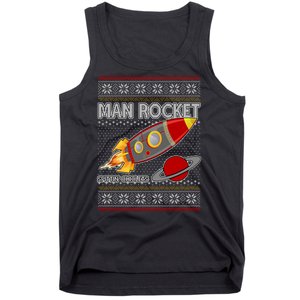 Man Rocket Spittin' Chiclets Ugly Christmas Sweater Tank Top