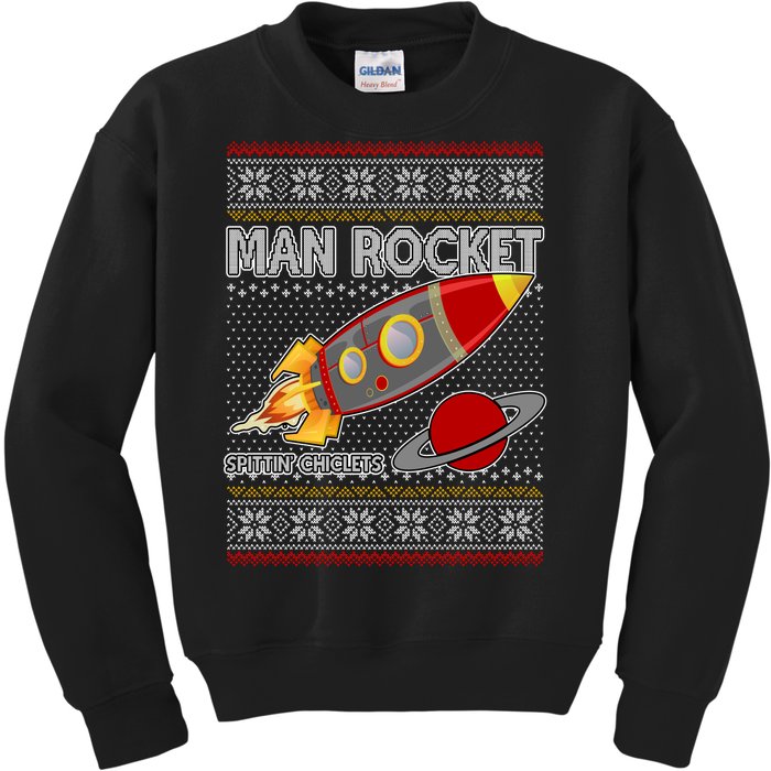 Man Rocket Spittin' Chiclets Ugly Christmas Sweater Kids Sweatshirt