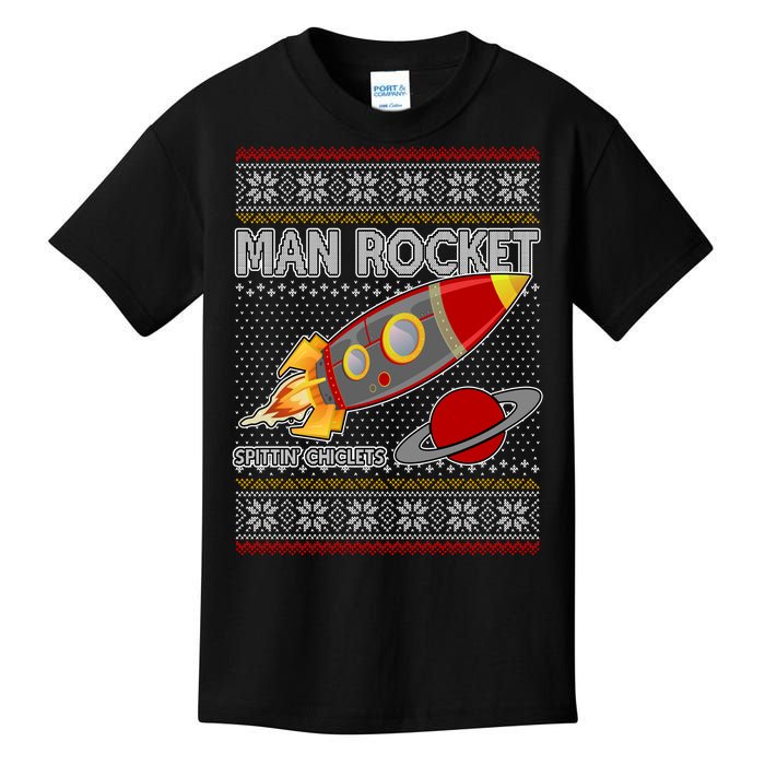 Man Rocket Spittin' Chiclets Ugly Christmas Sweater Kids T-Shirt