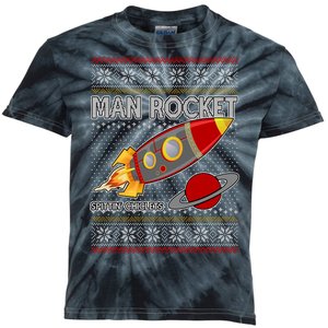 Man Rocket Spittin' Chiclets Ugly Christmas Sweater Kids Tie-Dye T-Shirt