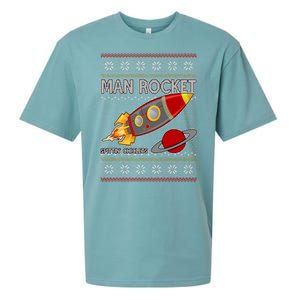 Man Rocket Spittin' Chiclets Ugly Christmas Sweater Sueded Cloud Jersey T-Shirt