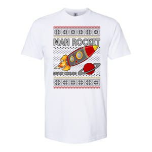 Man Rocket Spittin' Chiclets Ugly Christmas Sweater Softstyle CVC T-Shirt