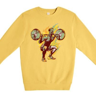 Man Squatting Premium Crewneck Sweatshirt