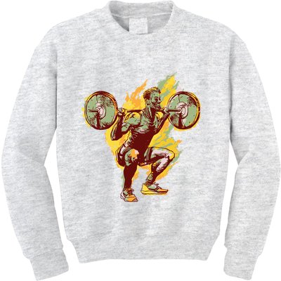 Man Squatting Kids Sweatshirt
