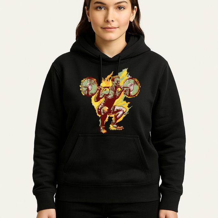 Man Squatting Hoodie