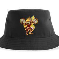 Man Squatting Sustainable Bucket Hat