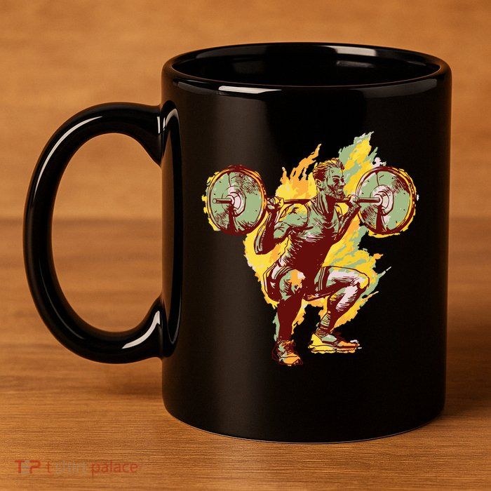 Man Squatting 11oz C Handle Ceramic Mug